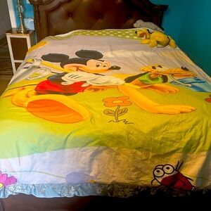 Shits Disney Mickey Mouse and PlutoQueen set unisex sheet,pillow cover,blanket